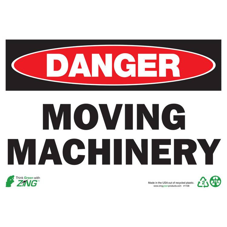 ZING Eco Safety Sign, Danger, 7X10- Model 1108A