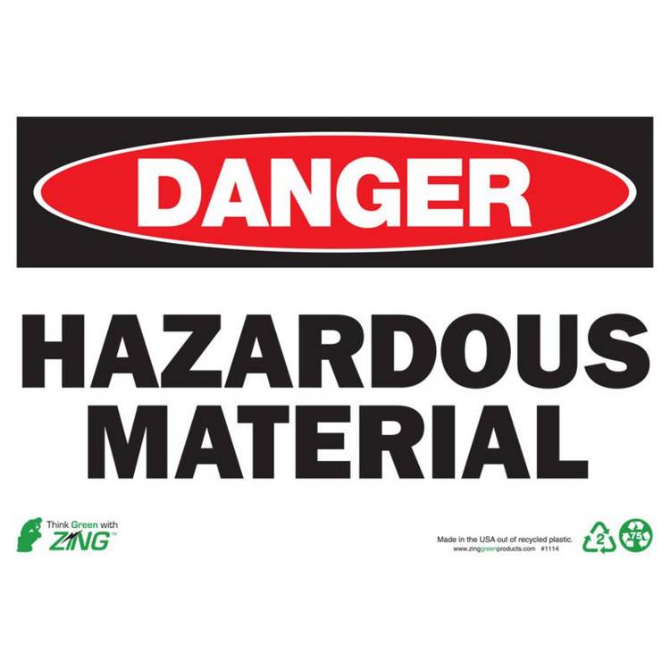 ZING Eco Safety Sign, Danger, 7X10- Model 1114