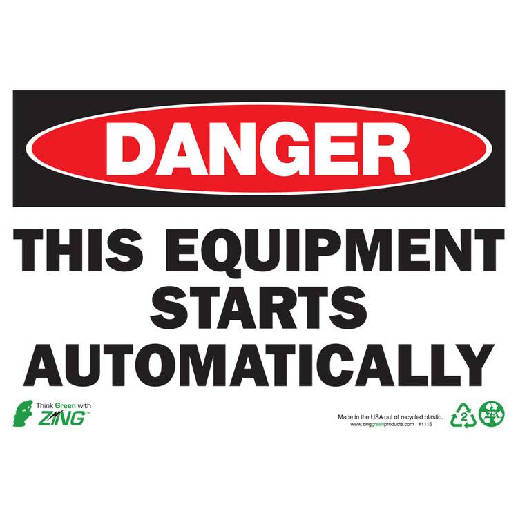 ZING Eco Safety Sign, Danger, 7X10- Model 1115A