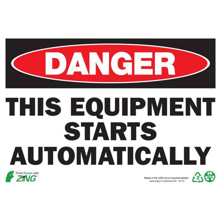 ZING Eco Safety Sign, Danger, 7X10- Model 1115