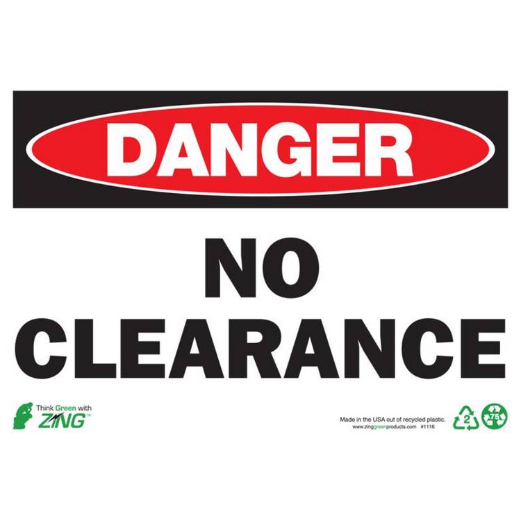 ZING Eco Safety Sign, Danger, 7X10- Model 1116