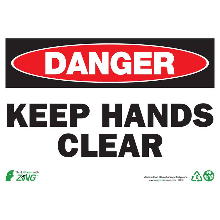 ZING Eco Safety Sign, Danger, 7X10- Model 1119A