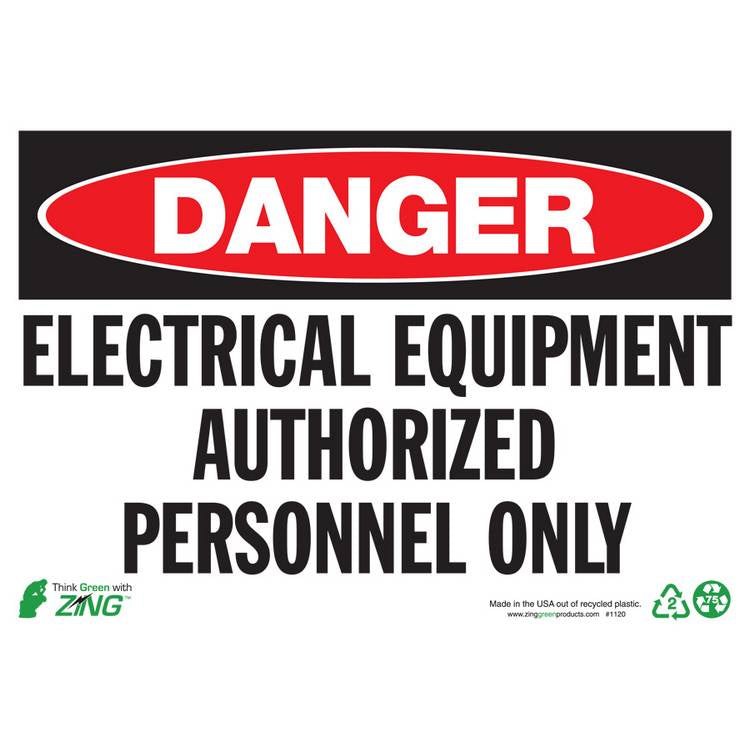 ZING Eco Safety Sign, Danger, 7X10- Model 1120A