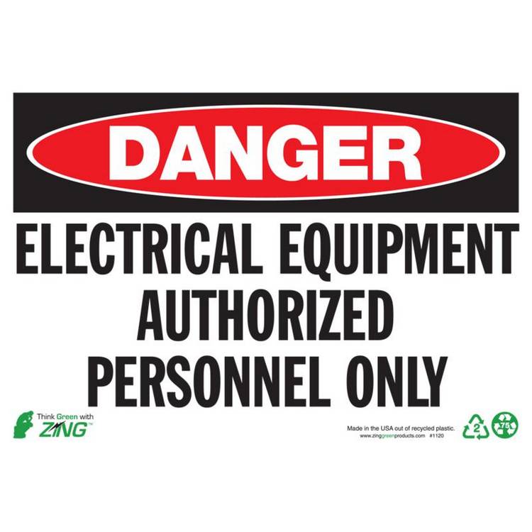 ZING Eco Safety Sign, Danger, 7X10- Model 1120