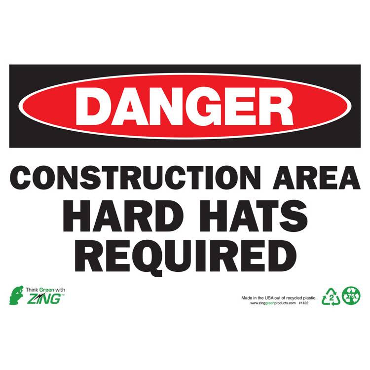 ZING Eco Safety Sign, Danger, 7X10- Model 1122A