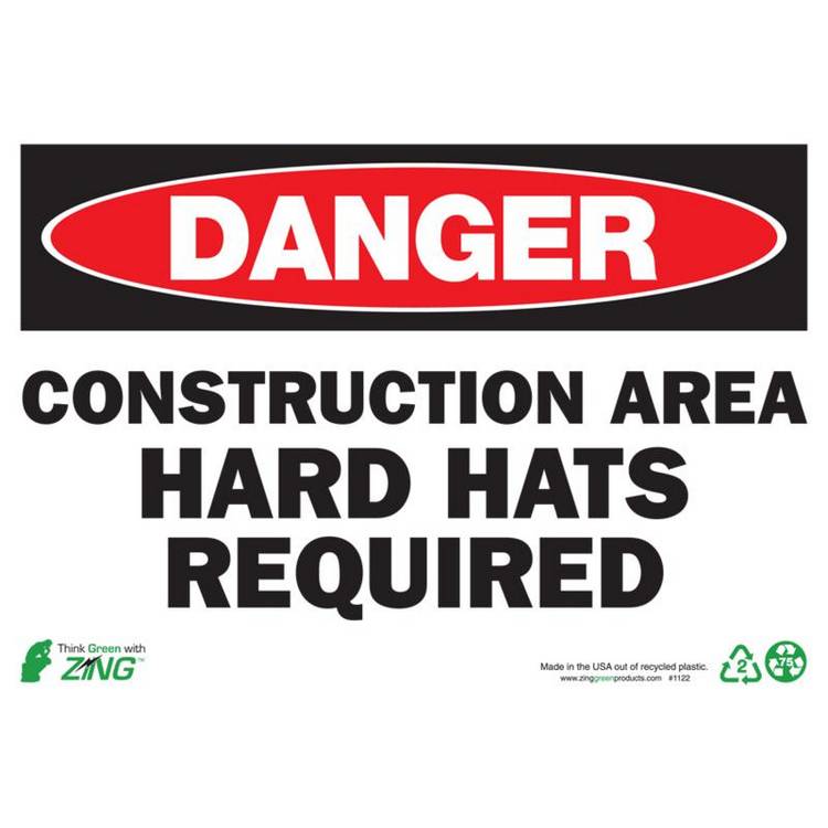 ZING Eco Safety Sign, Danger, 7X10- Model 1122