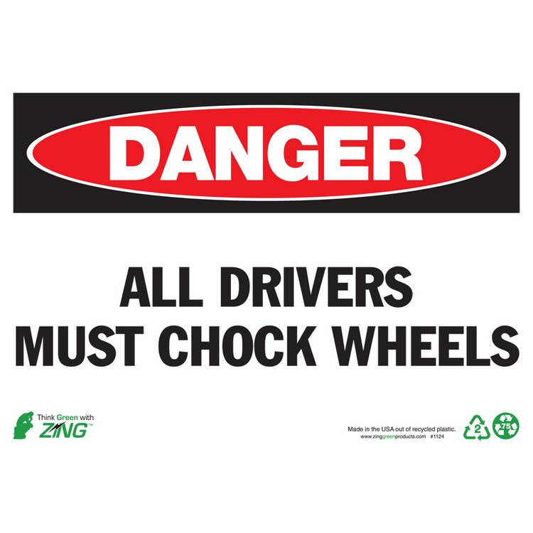 ZING Eco Safety Sign, Danger, 7X10- Model 1124A