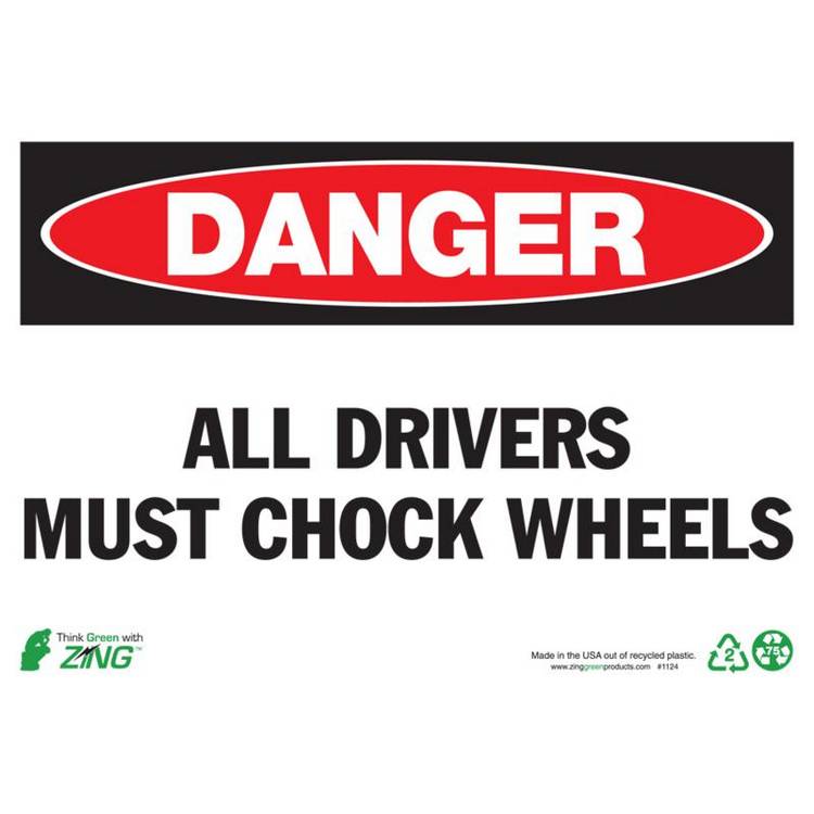 ZING Eco Safety Sign, Danger, 7X10- Model 1124