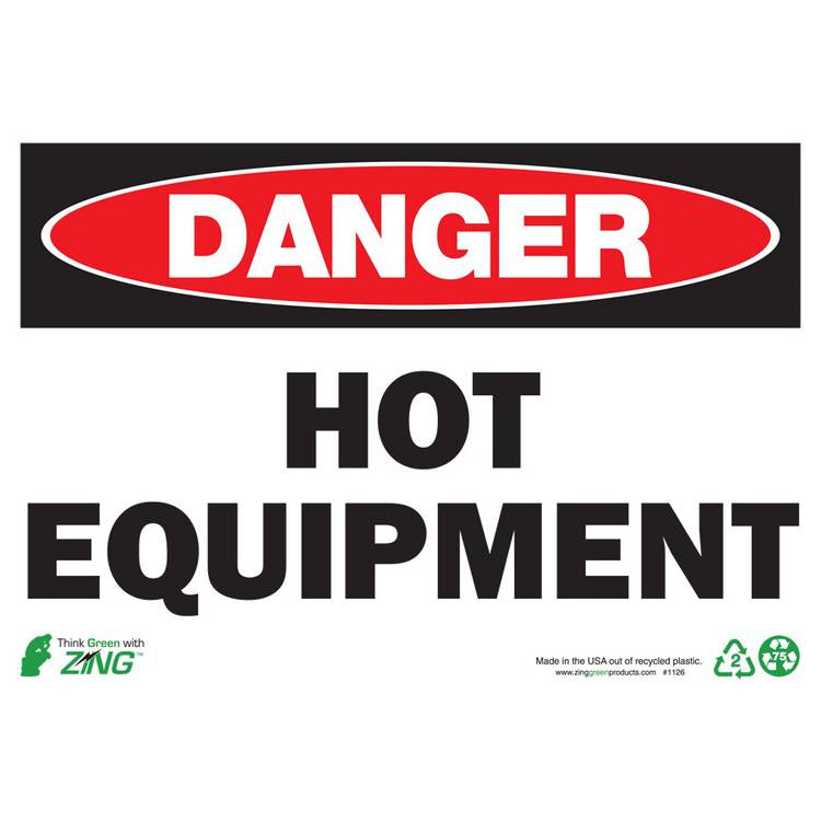 ZING Eco Safety Sign, Danger, 7X10- Model 1126A