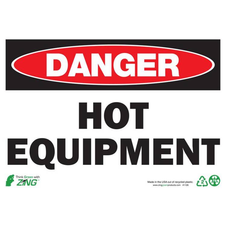 ZING Eco Safety Sign, Danger, 7X10- Model 1126