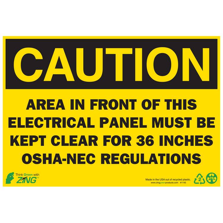 ZING Eco Safety Sign, Caution, 7X10- Model 1145A