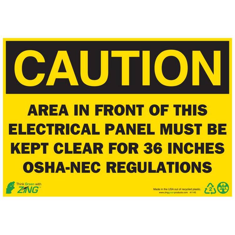 ZING Eco Safety Sign, Caution, 7X10- Model 1145