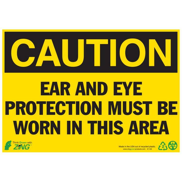 ZING Eco Safety Sign, Caution, 7X10- Model 1146