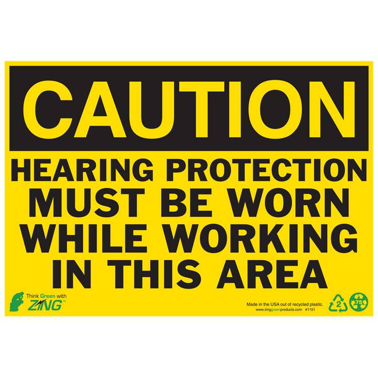 ZING Eco Safety Sign, Caution, 7X10- Model 1151A