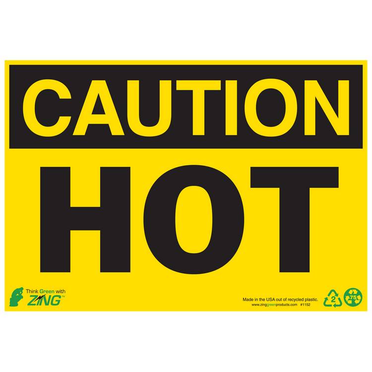 ZING Eco Safety Sign, Caution, 7X10- Model 1152A