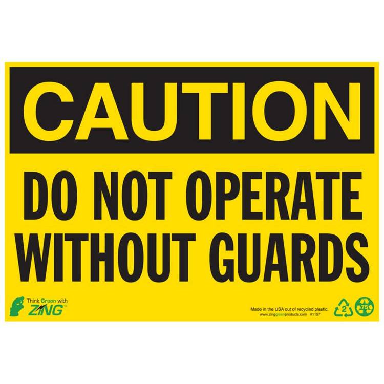 ZING Eco Safety Sign, Caution, 7X10- Model 1157