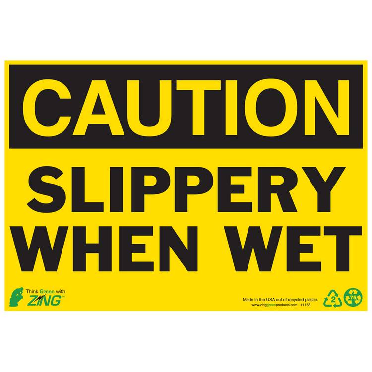 ZING Eco Safety Sign, Caution, 7X10- Model 1158A