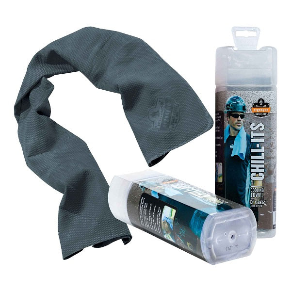 Ergodyne® Chill-Its® 6602 Evaporative Cooling Towel, Gray, 1/Each