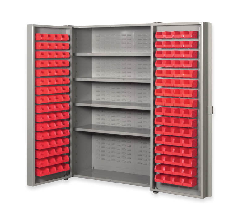 Pucel 60"W x 72"H 170 Bin Pocket Door Cabinet