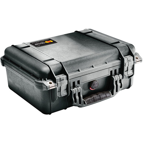 Pelican™ (1450) Protector Case, 16 9/16"L x 6 7/8"H x 13 1/16"W (OD), 14 11/16"L x 6 1/8"H x 10 1/4"H (ID), Black, 1/Each