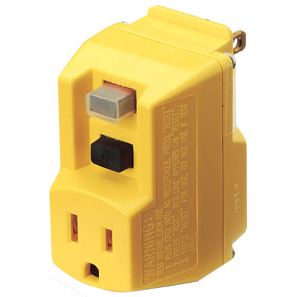 GFCI Single Outlet Plug-In Adapter, 120 VAC