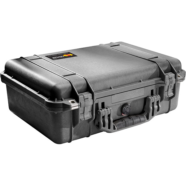 Pelican™ (1500) Protector Case, 18 1/2"L x 6 15/16"H x 14 1/16"W (OD), 16 3/4"L x 6 1/8"H x 11 3/16"W (ID), Black, 1/Each