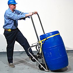 4-Wheel Stainless Steel Drum Truck with Pneumatic Wheels