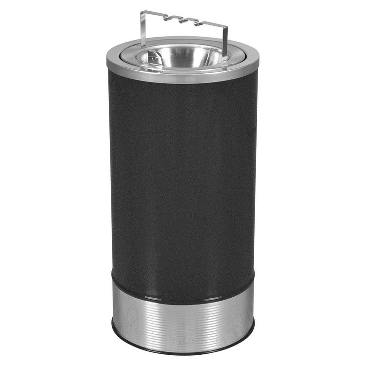 Pioneer Floor Urn with Flip Top and Bridge - Black