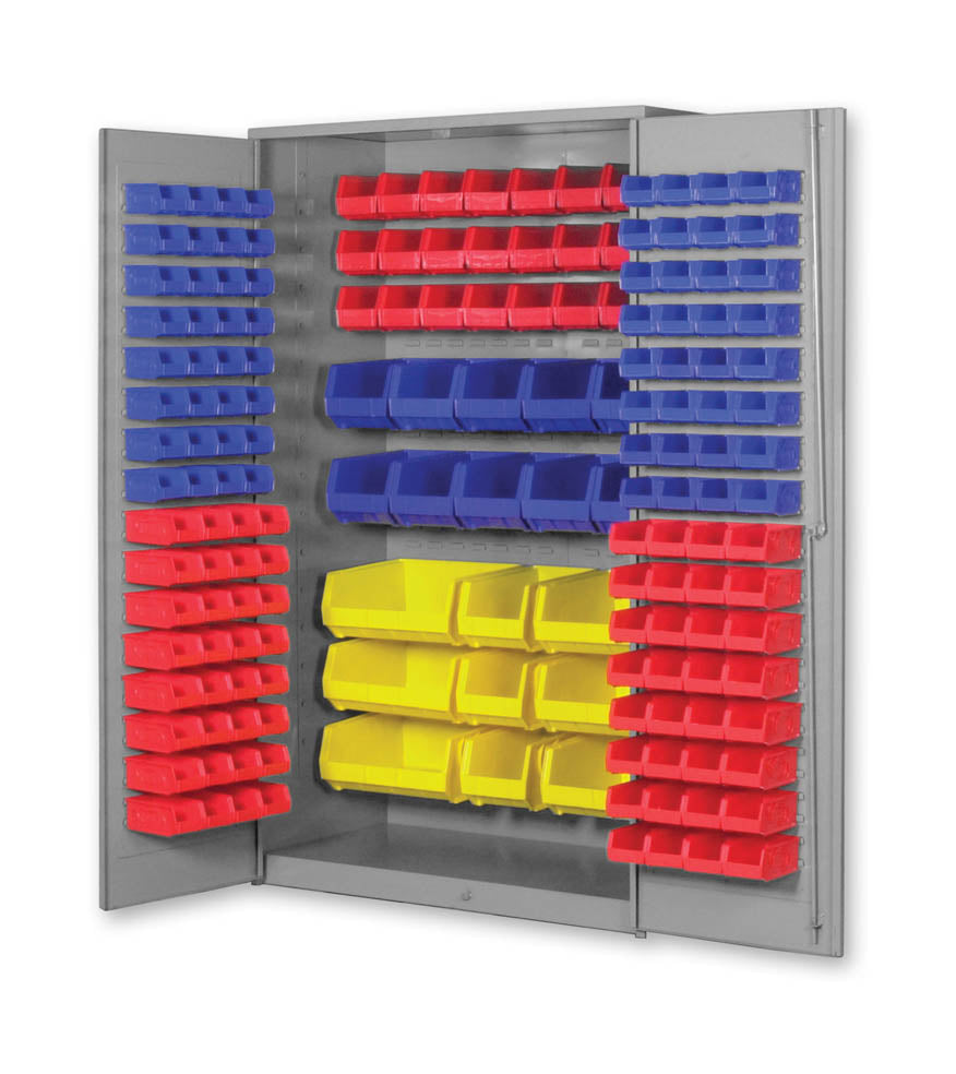 Pucel 36"W x 72"H 132 Bin Flush Door Cabinet