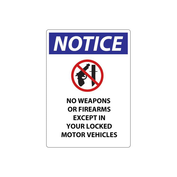 ZING Concealed Carry Sign, 10X7- Model 1809A