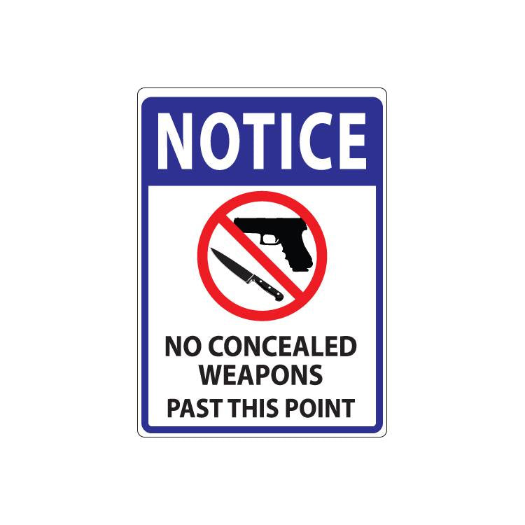 ZING Concealed Carry Sign, 10X7- Model 1814A