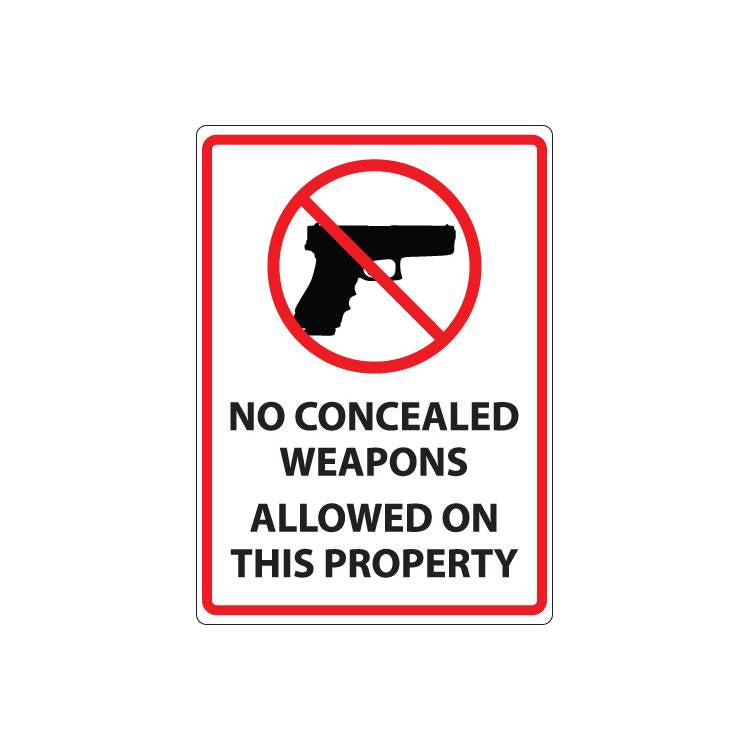 ZING Concealed Carry Sign, 10X7- Model 1820A