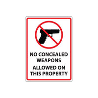 Thumbnail for ZING Concealed Carry Sign, 10X7- Model 1820A