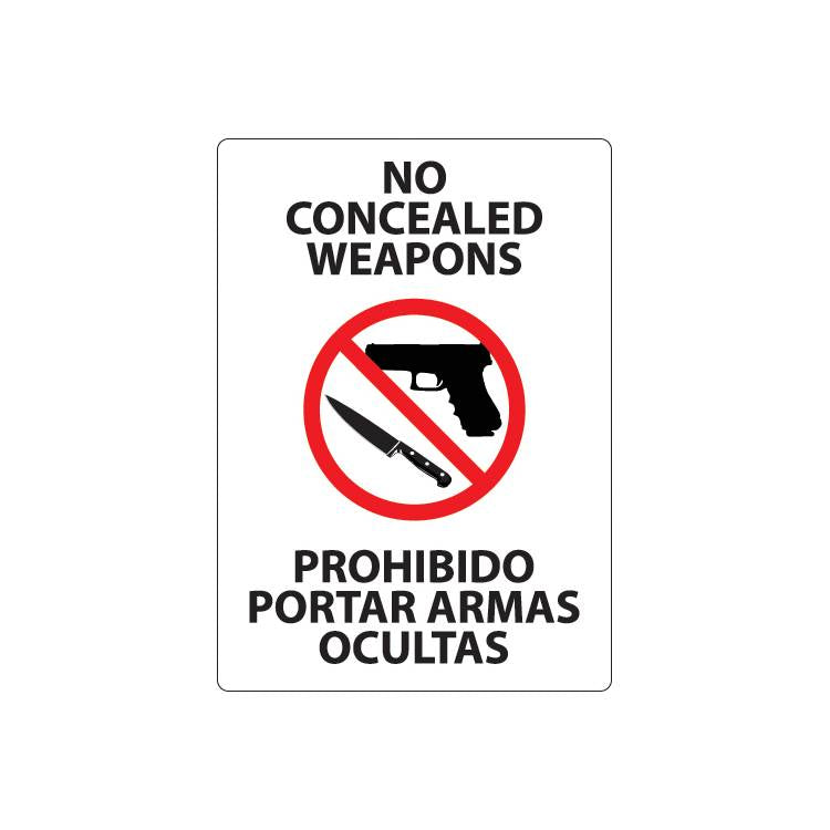 ZING Concealed Carry Label, 7X5, 2/PK- Model 1828S