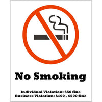 Thumbnail for ZING No Smoking Decal, 7X5, 2/PK- Model 1864D