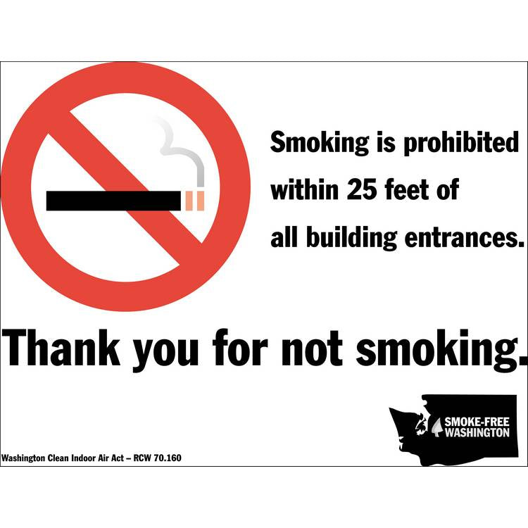 ZING No Smoking Label, 5X7, 2/PK- Model 1866S