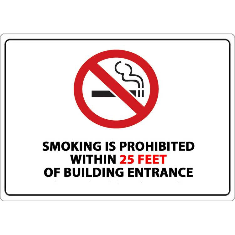 ZING No Smoking Sign, 25 Feet, 7x10- Model 1870S