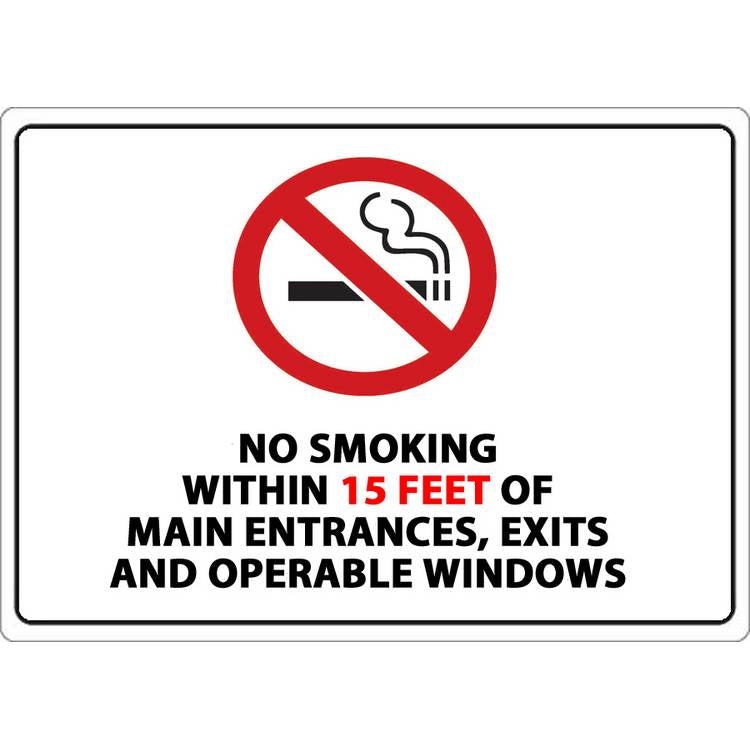 ZING No Smoking Sign, 15 Feet, 7x10- Model 1874A