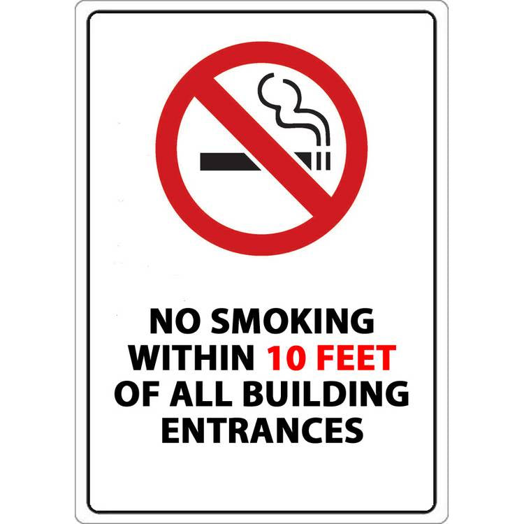 ZING No Smoking Sign, 10 Feet, 10x7- Model 1876A