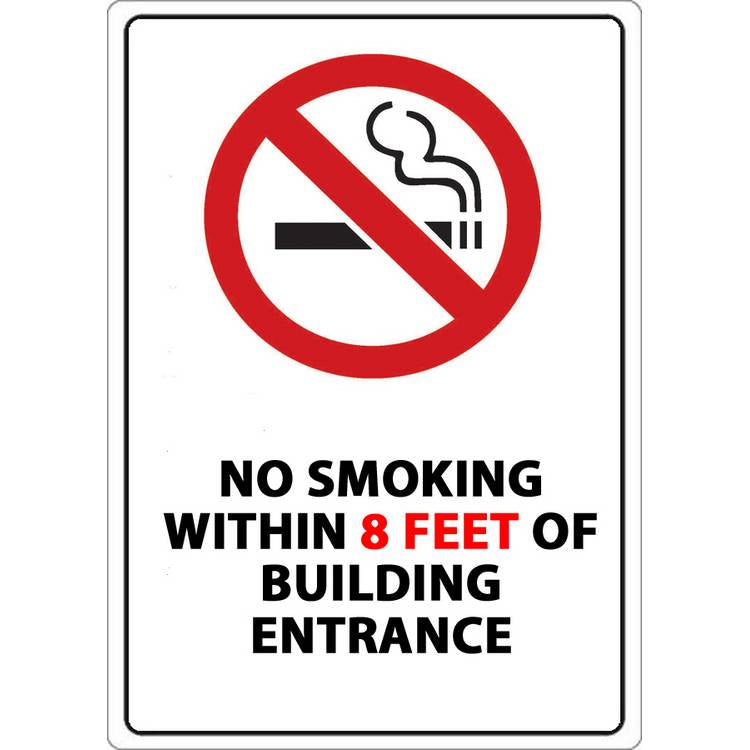 ZING No Smoking Decal, 7X5, 2/PK- Model 1877D