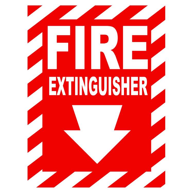 ZING Safety Sign, FIRE EXT, 10X7- Model 1888A