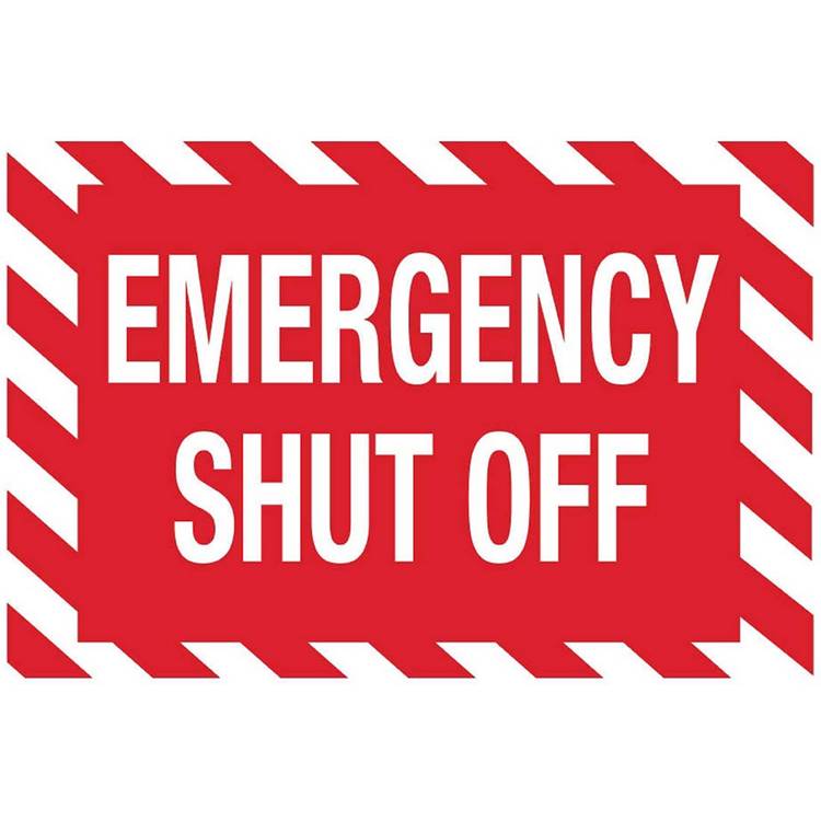 ZING Safety Sign, EMERGENCY OFF, 7X10- Model 1897A