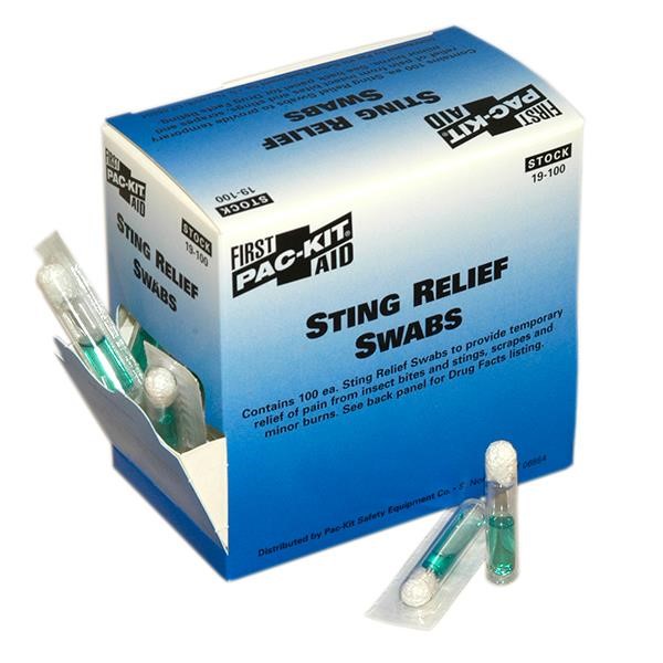 Sting Relief Swabs, 100 Box/24 Case