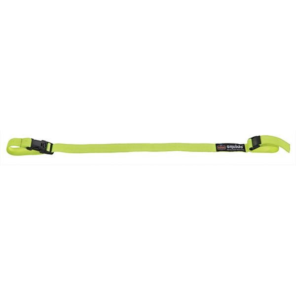 Ergodyne® Squids® 3150 Hard Hat Elastic Lanyard, Buckle, Hi-Vis Lime, 1/Each