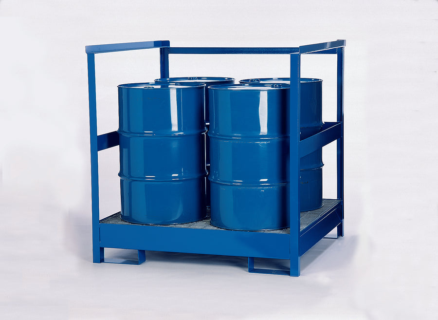 2-Drum Steel Stackable Transport Pallet w/Grating