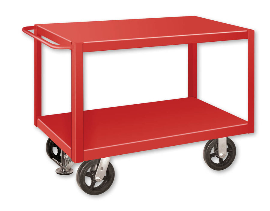 Pucel 34" x 72" 2 Shelf Extra Heavy Duty Truck w/ Steel Casters