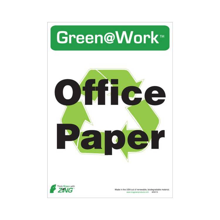 ZING Green At Work Label, 14x10, 5/PK- Model 2021S