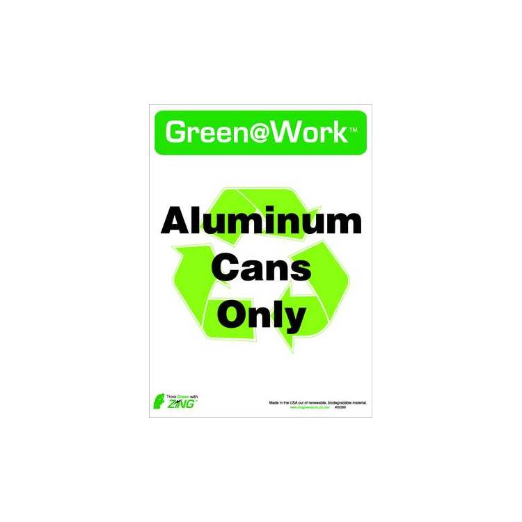 ZING Green At Work Sign, 14X10- Model 2028