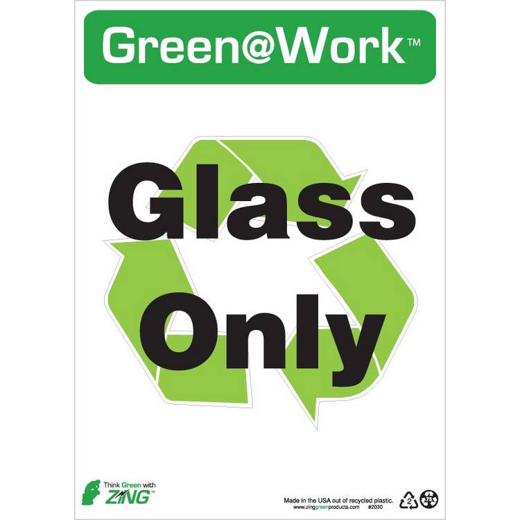ZING Green At Work Sign, 14X10- Model 2030