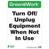 Thumbnail for ZING Green At Work Sign, 14X10- Model 2038
